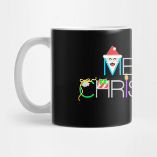 Decorated Merry Christmas Typography Mug